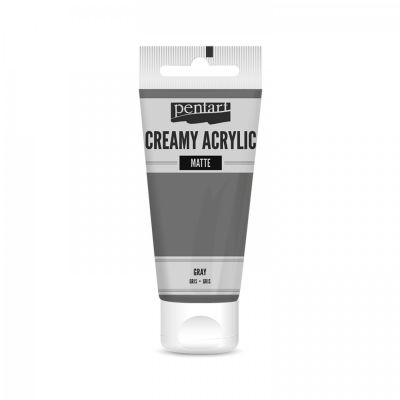 Akrylová farba krémová, matná, sivá, 60 ml