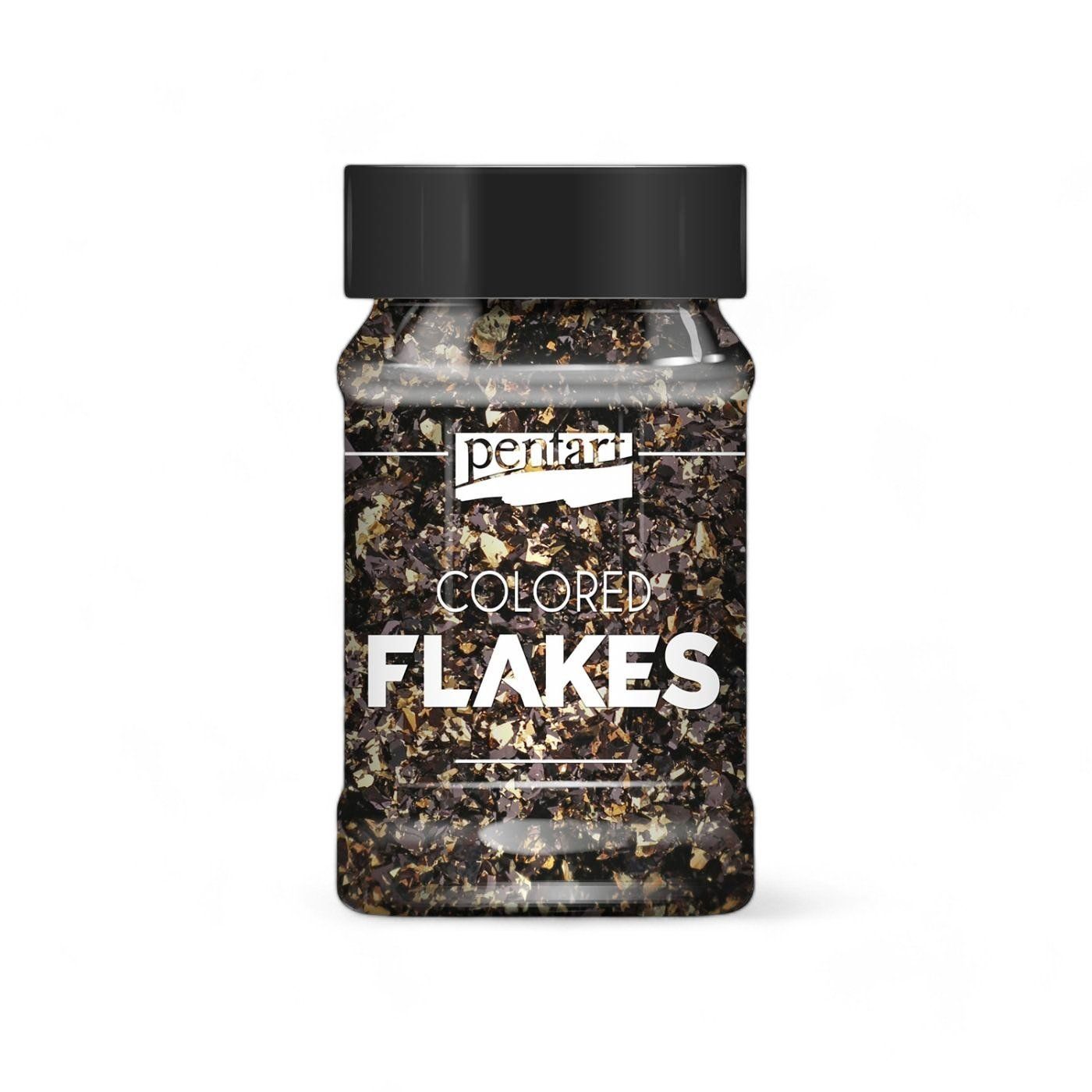 Dekoračná fólia, vločky, 100 ml, čierno- zlatá