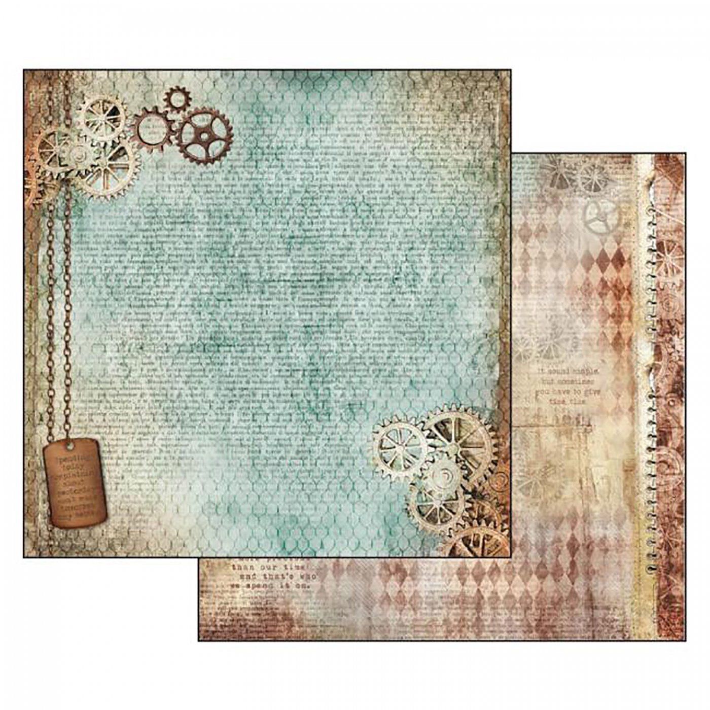 Mix scrapbookových papierov 30,5 x 30,5 cm, Steampunk 5 ks