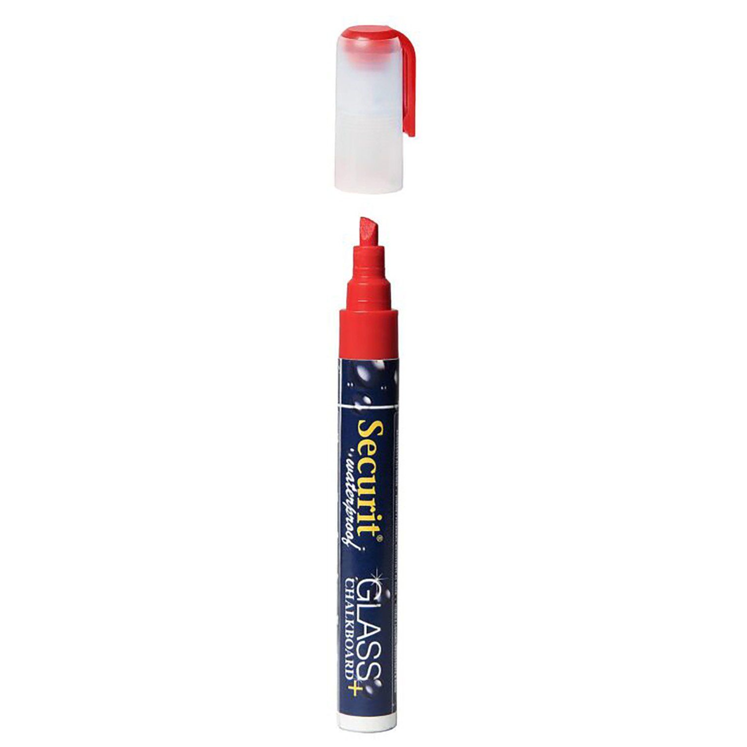 Vodeodolná fixka, Securit, hrot 2-6 mm, červená