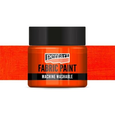 Farba na textil, 30 ml, krycia neónová oranžová