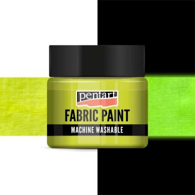 Farba na textil, 30 ml, krycia, svieti v tme žltá