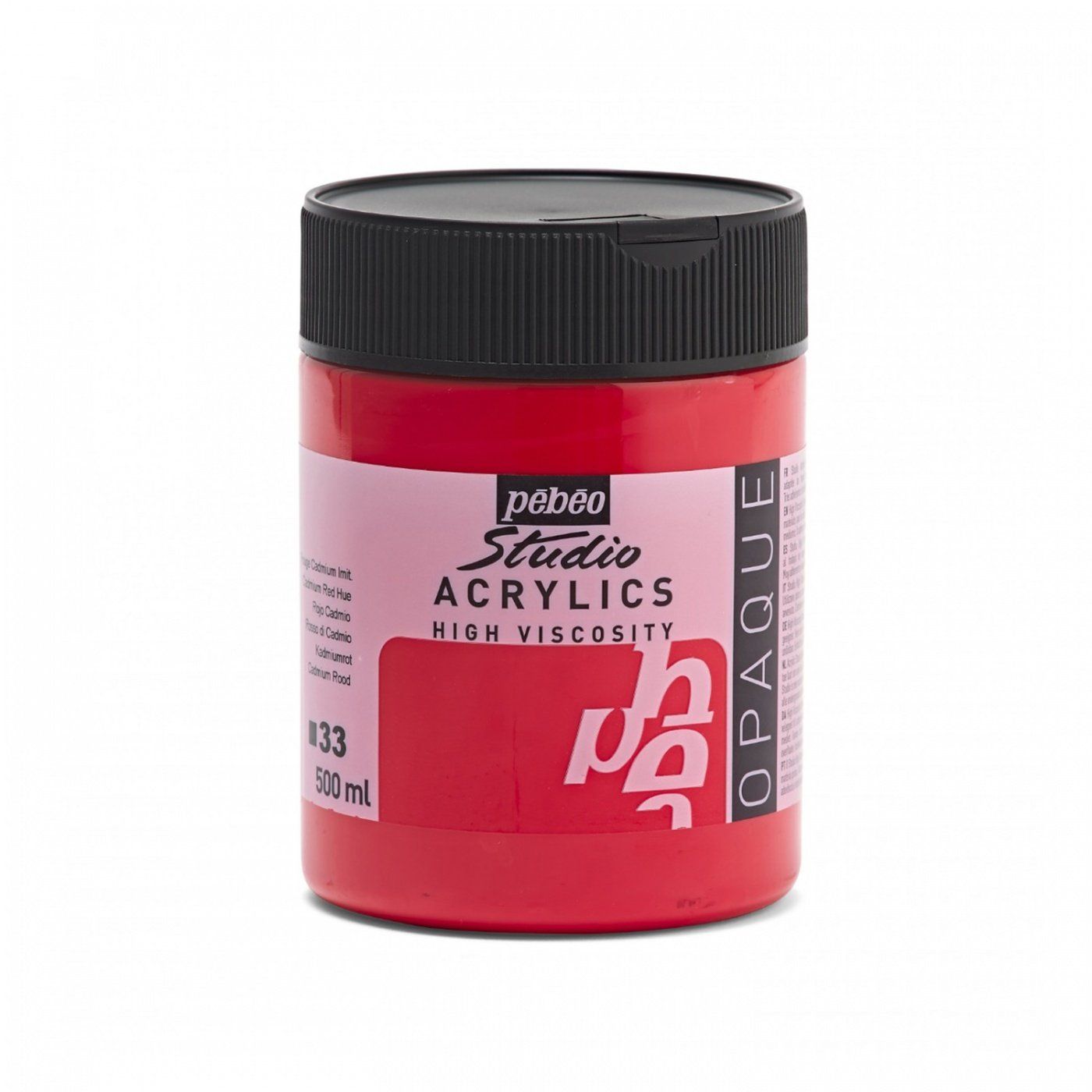 Studio Acrylics 500 ml, 33 Cadmium Red Hue