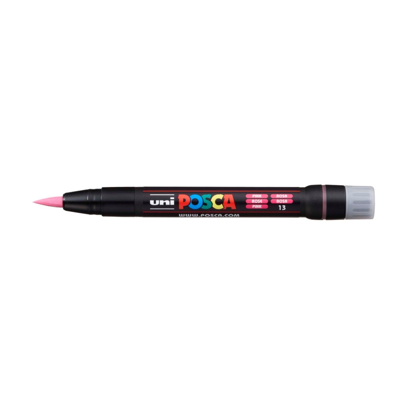 UNI POSCA fixka so štetcovým hrotom, ružová