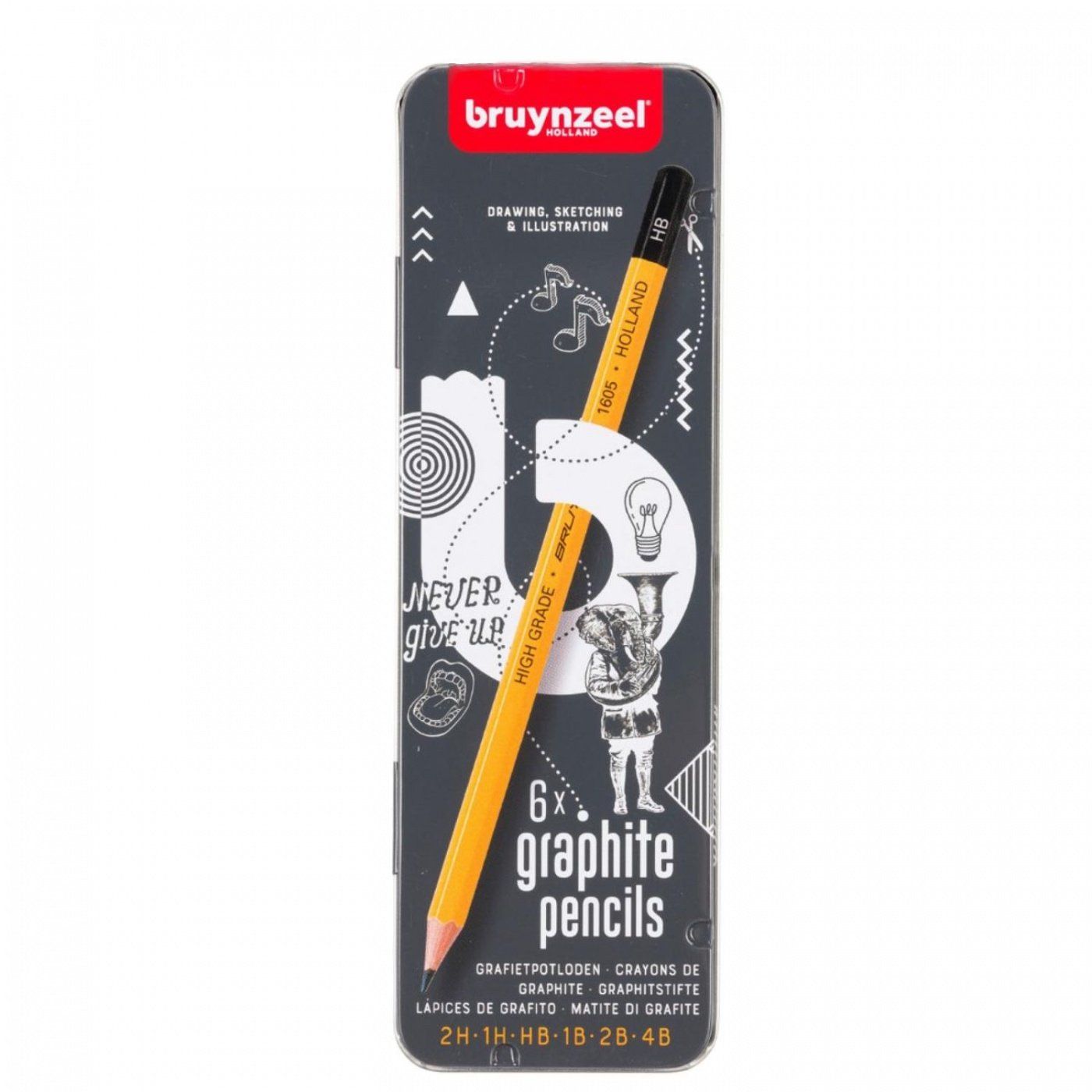 Bruynzeel, grafitové ceruzky Burotek, sada 6 ks