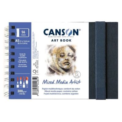 Artbook skicár CANSON Mixed Media, 14 x 21 cm 300g/m2, 56 listov