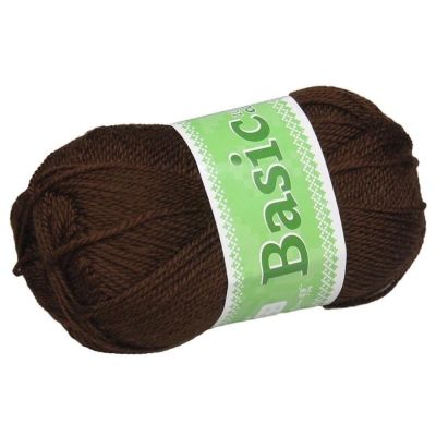 Basic, akrylová priadza, 50 g, cca 150 m, 983 tmavá hnedá