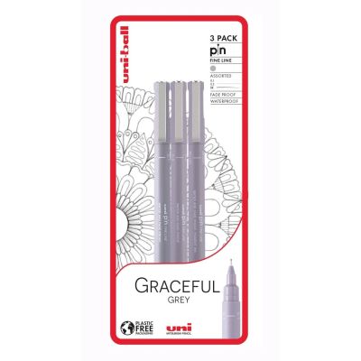 UNI PIN set 3 ks markerov, Graceful Grey