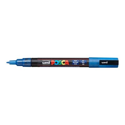 Uni Posca fixka PC-3ML, 1,3 mm, modrá glitter