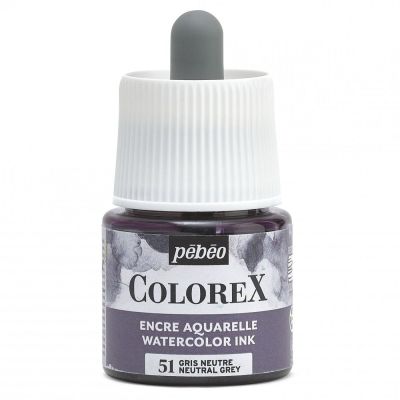 Akvarelový atrament COLOREX, neutral grey 45 ml
