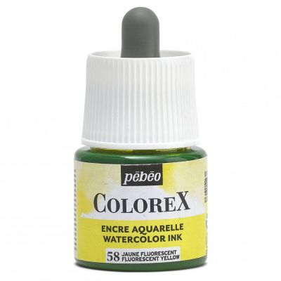 Akvarelový atrament COLOREX, fluorescent yellow 45 ml