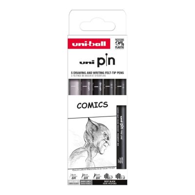 UNI PIN set 5 ks linerov Drawing Comics