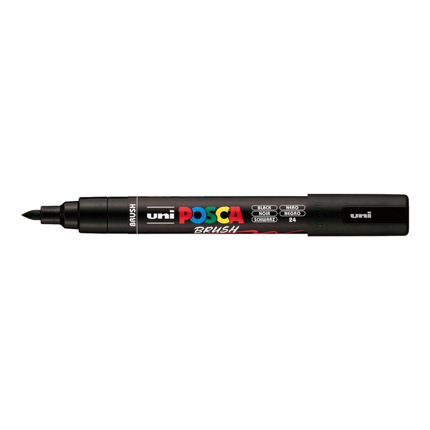 UNI POSCA fixka so štetcovým hrotom 1 - 4 mm, čierna