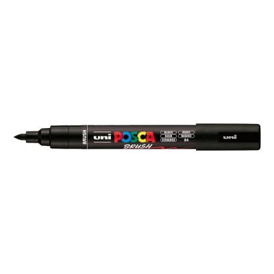 UNI POSCA fixka so štetcovým hrotom 1 - 4 mm, čierna
