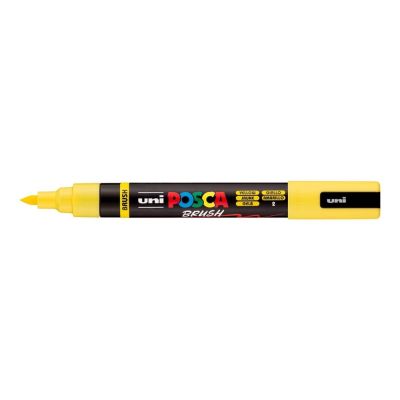 UNI POSCA fixka so štetcovým hrotom 1 - 4 mm, žltá