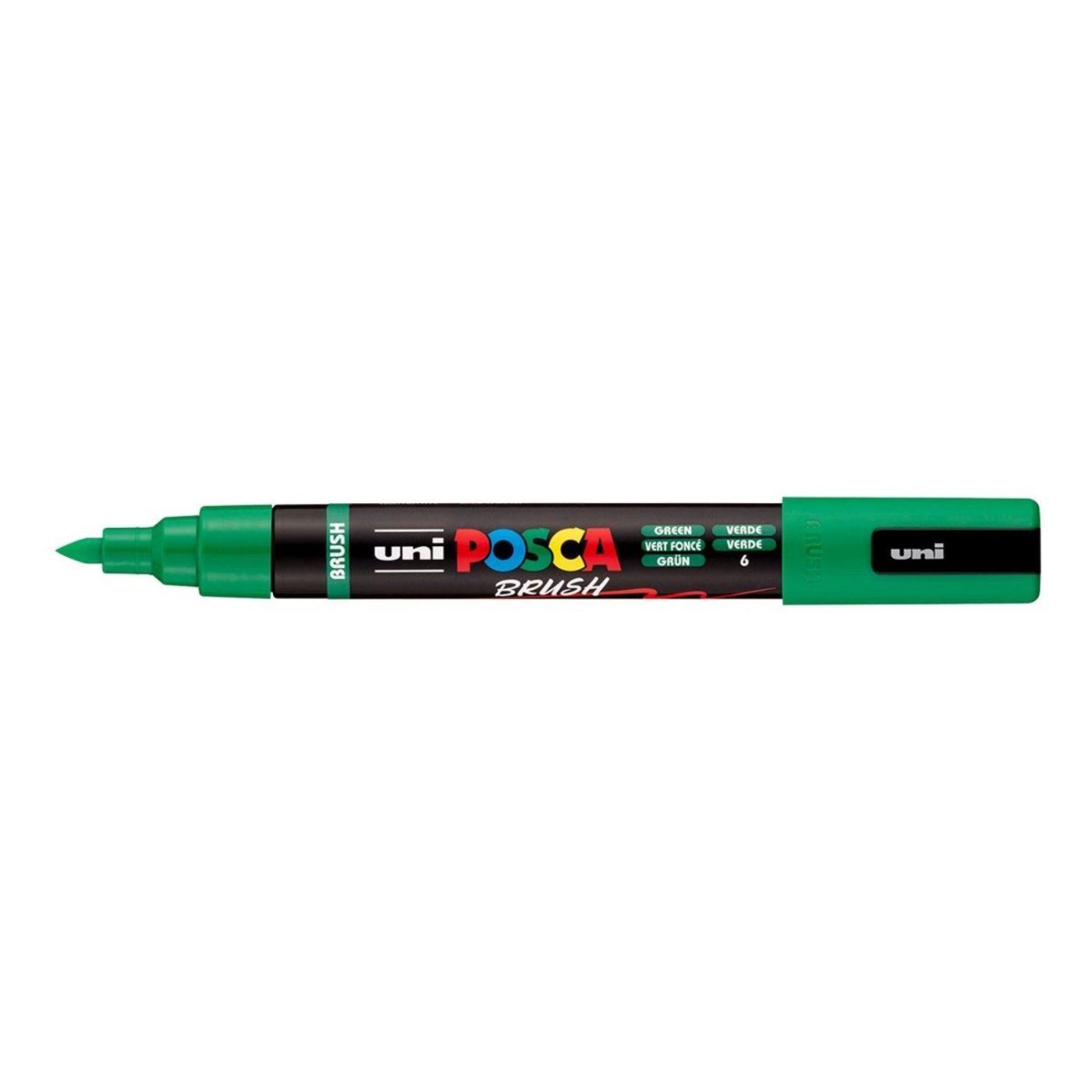 UNI POSCA fixka so štetcovým hrotom 1 - 4 mm, zelená