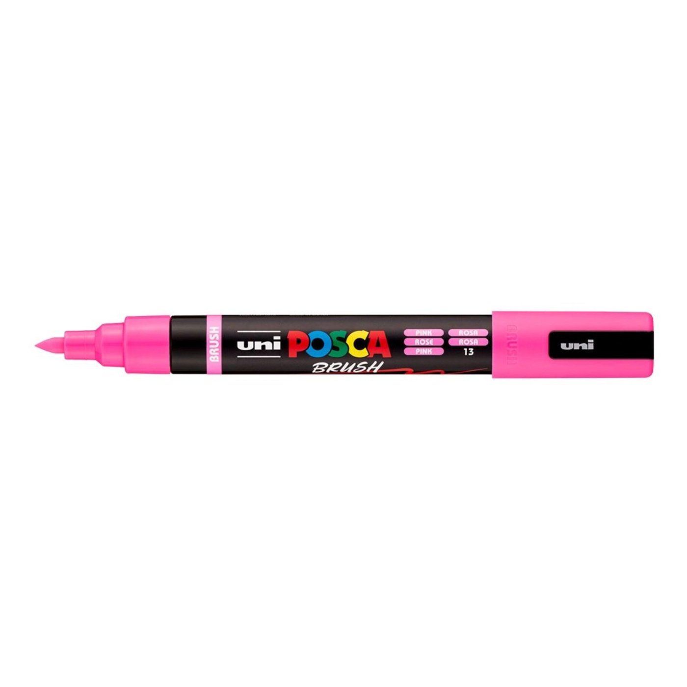 UNI POSCA fixka so štetcovým hrotom 1 - 4 mm, rúžová