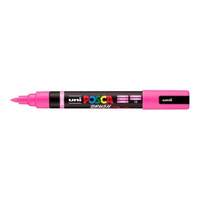 UNI POSCA fixka so štetcovým hrotom 1 - 4 mm, rúžová