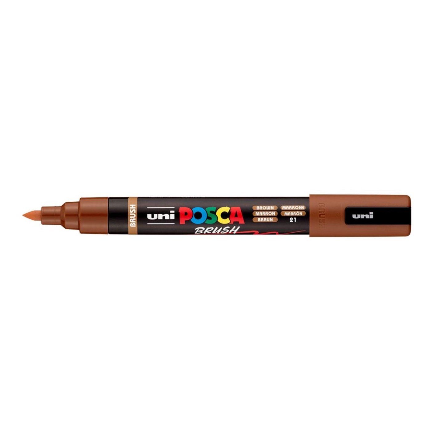 UNI POSCA fixka so štetcovým hrotom 1 - 4 mm, hnedá