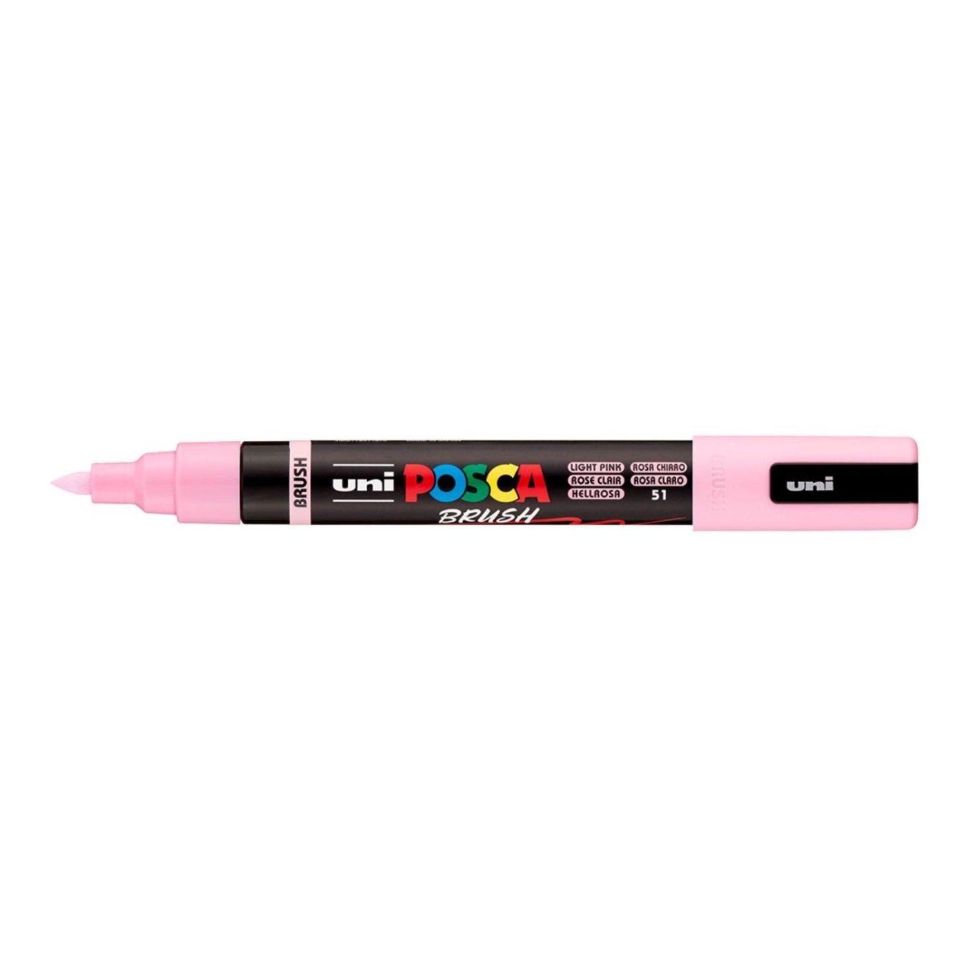 UNI POSCA fixka so štetcovým hrotom 1 - 4 mm, svetlorúžová