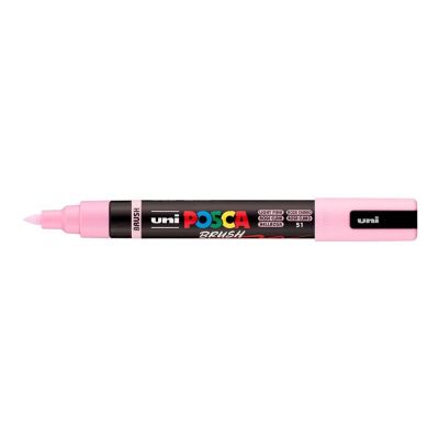 UNI POSCA fixka so štetcovým hrotom 1 - 4 mm, svetlorúžová