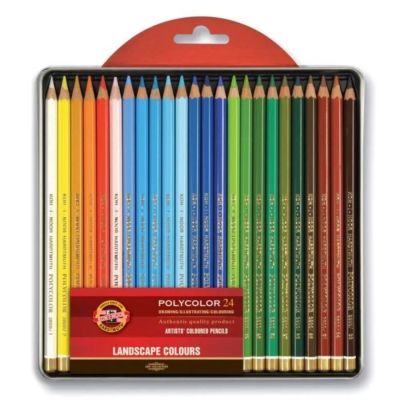KOH-I-NOOR, sada ceruziek POLYCOLOR krajina, 24 ks v plechu