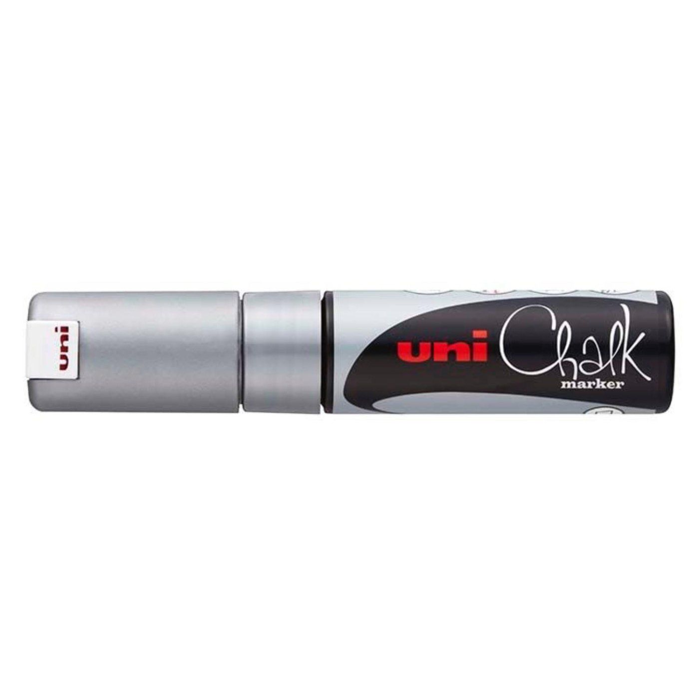 Kriedová fixka, UNI Chalk 8K, 8 mm, strieborná