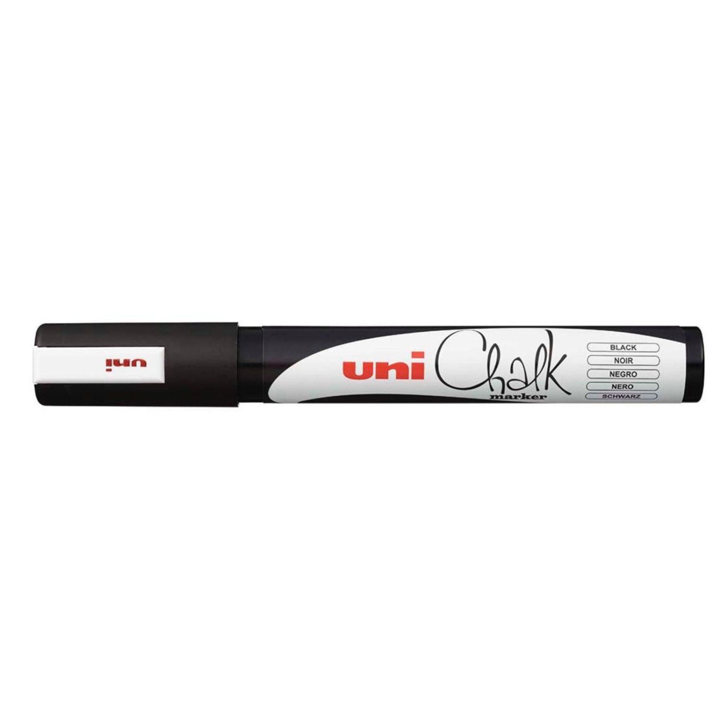 Kriedová fixka, UNI Chalk 5M, 1,8 - 2,5 mm, čierna