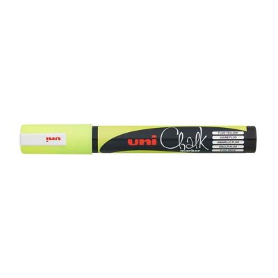Kriedová fixka, UNI Chalk 5M, 1,8 - 2,5 mm, fluo žltá