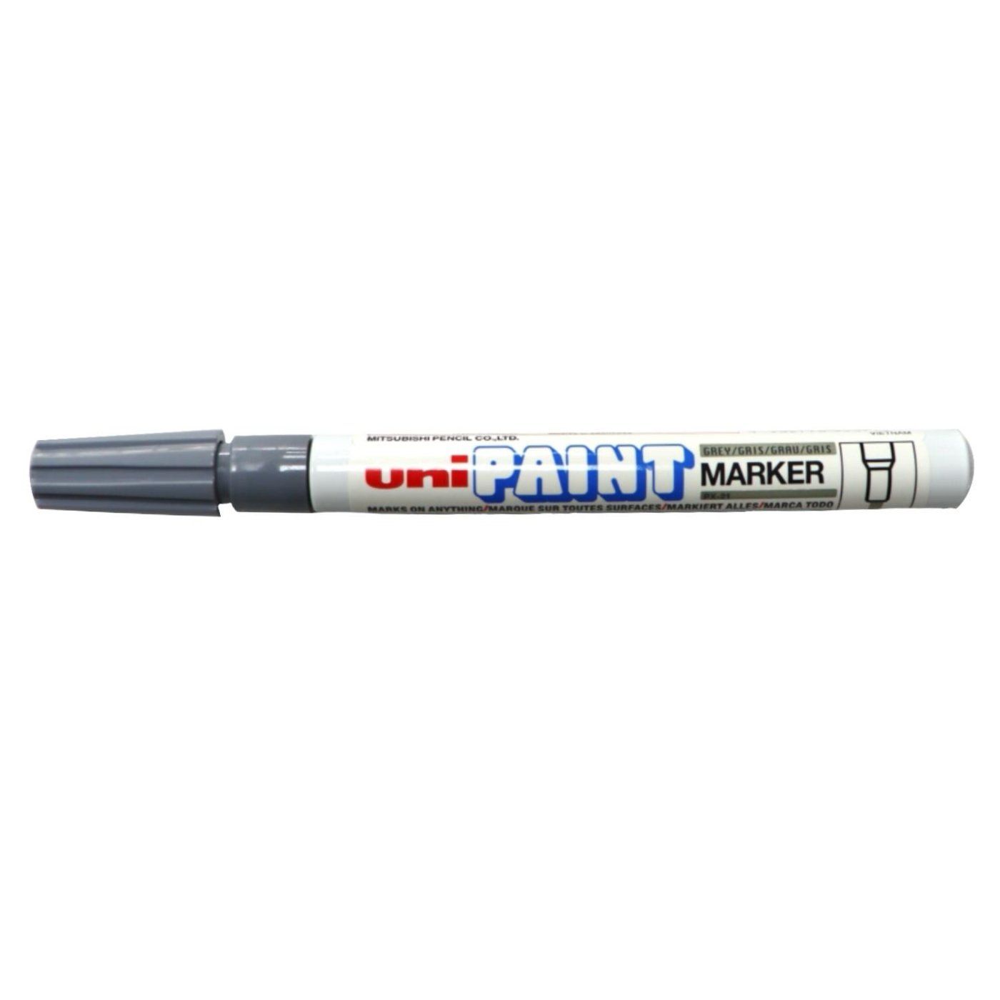 UNI PX-21 laková fixka, 0,8 - 1,2 mm sivá