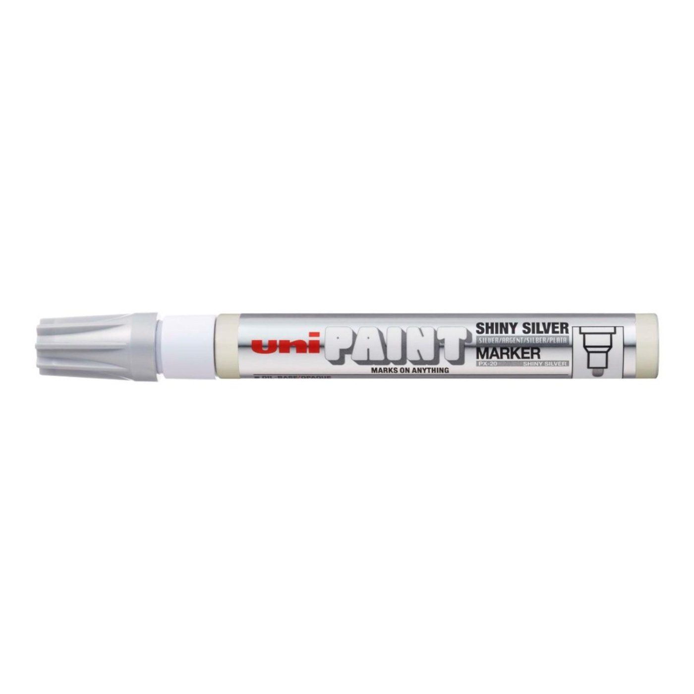 UNI PX-20 laková fixka, 2,2 - 2,8 mm lesklá strieborná