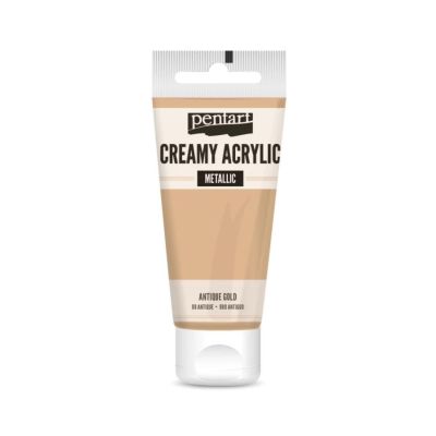 Akrylová farba krémová, metalická, antická zlatá, 60 ml