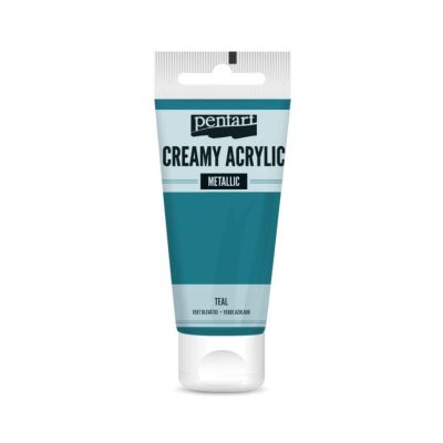 Akrylová farba krémová, metalická, tyrkysová, 60 ml