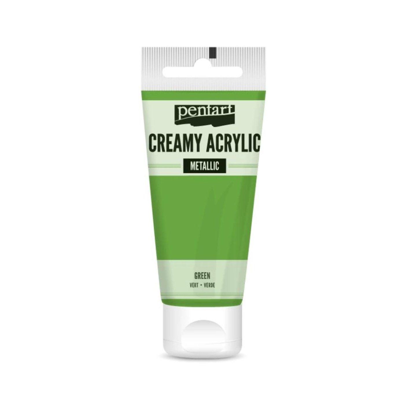 Akrylová farba krémová, metalická, zelená, 60 ml