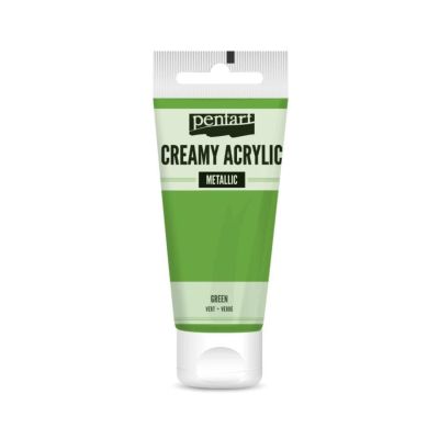 Akrylová farba krémová, metalická, zelená, 60 ml