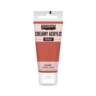 Akrylová farba krémová, metalická, červená medená, 60 ml