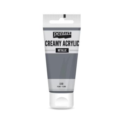 Akrylová farba krémová, metalická, olovená, 60 ml