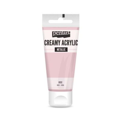 Akrylová farba krémová, metalická, rúžová, 60 ml