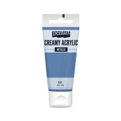 Akrylová farba krémová, metalická, modrá, 60 ml