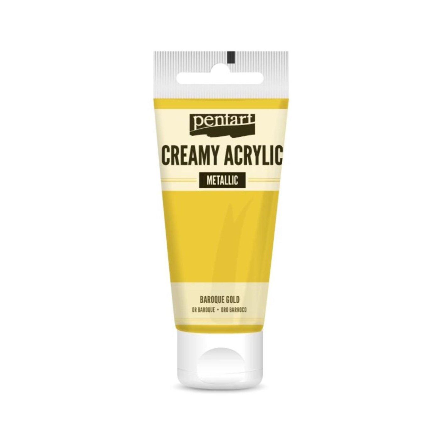 Akrylová farba krémová, metalická, baroková zlatá, 60 ml