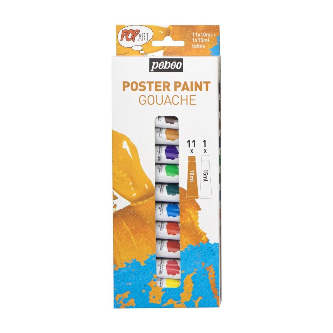 Sada gvašových farieb Pop Art, 11 x 10 ml + 1 x 15 ml