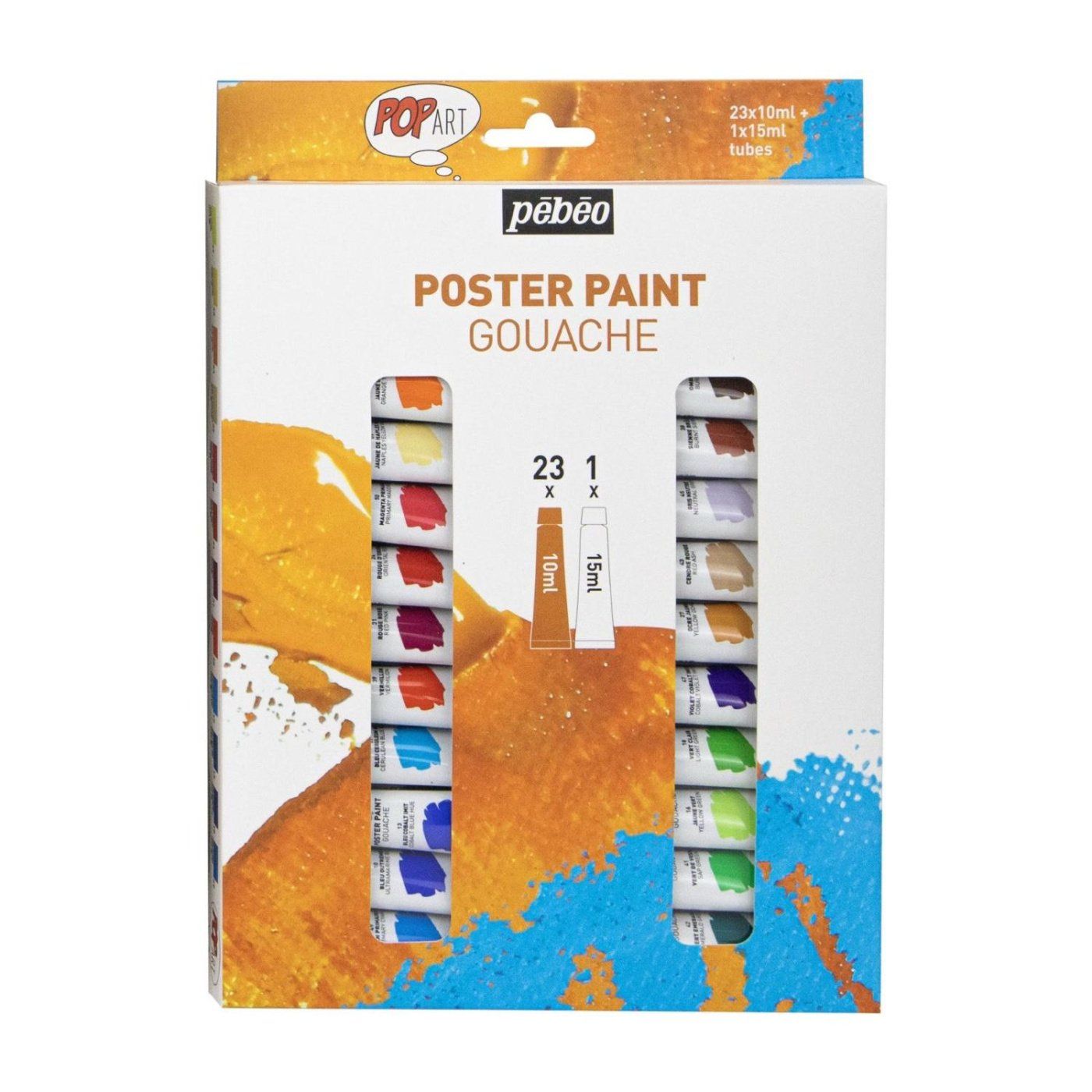 Sada gvašových farieb Pop Art, 23 x 10 ml + 1 x 15 ml