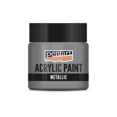 Akrylová farba 50 ml, metalická olovená