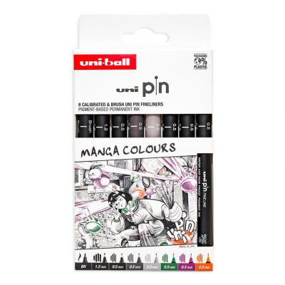 UNI PIN set 8 ks linerov Manga Colours
