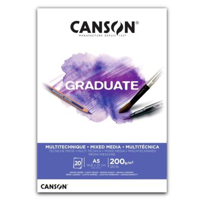 CANSON Skicár Graduate Mixed Media white A5, 200 g, 20 listov