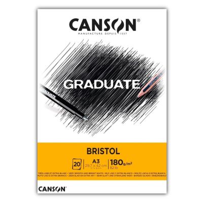 CANSON Skicár Graduate Bristol, A3, 180 g, 20 listov